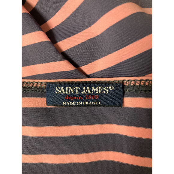 Saint James France Purple Pink Stripe Poly Elastane Top Coastal Nautical Size S - Picture 4 of 4